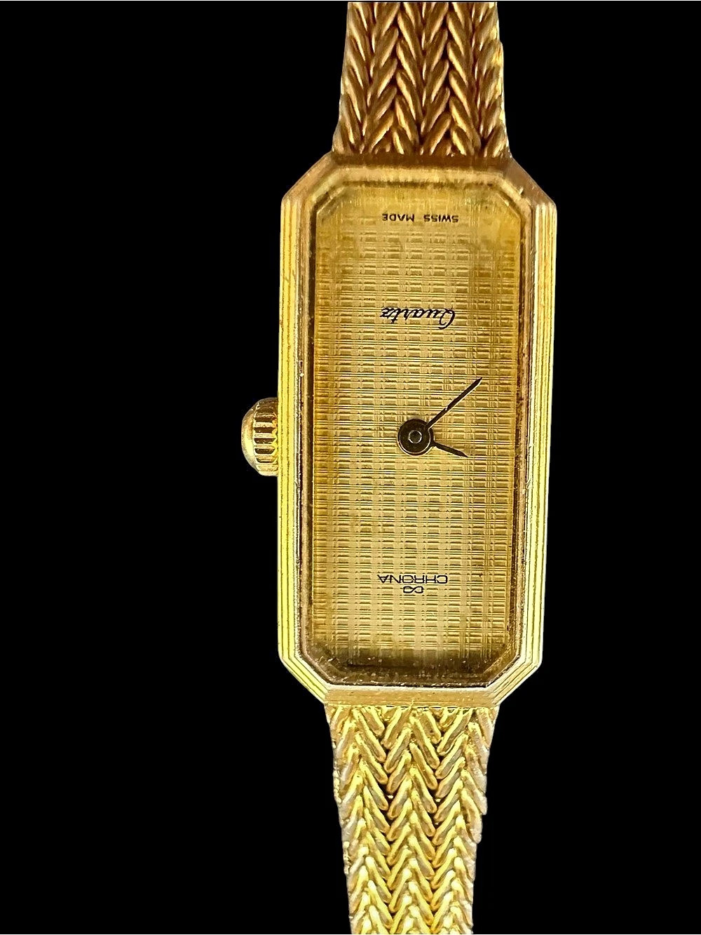 Chrona Tank Gold-Tone Watch